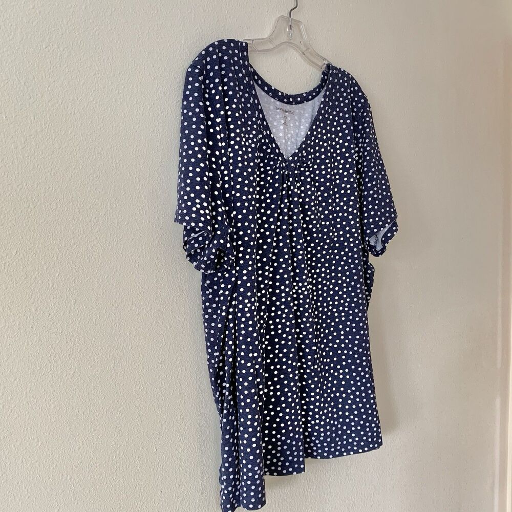 Woman Within Short Sleeve Cotton V-neck T-shirts Lot Of 3 Blue White Patterns 4X - Picture 11 of 16